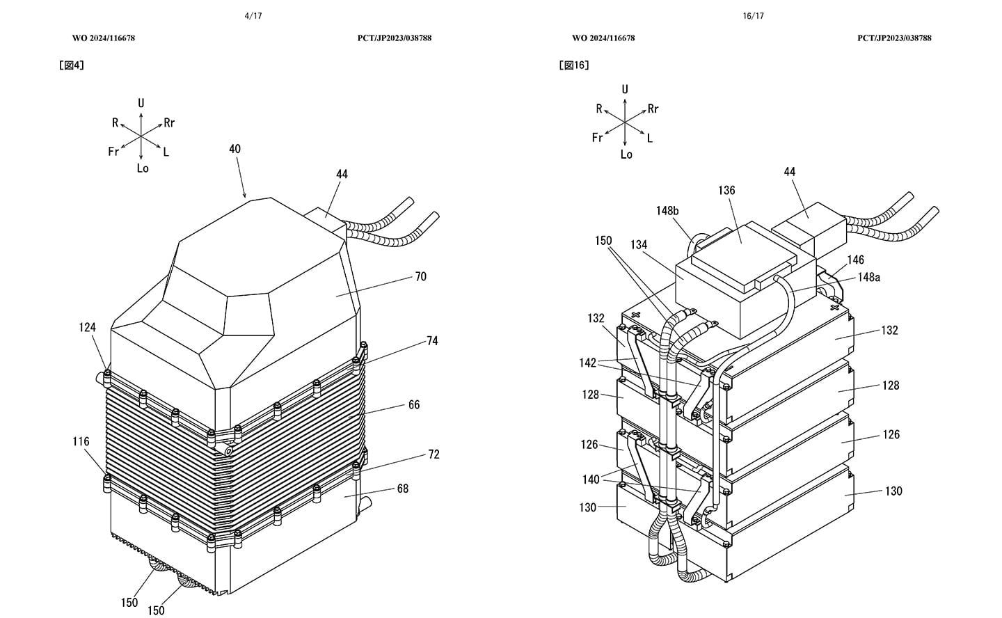 Yamaha electric sportbike battery case and batteries patent drawing